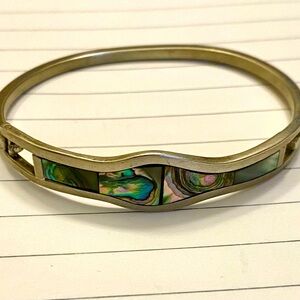 Vintage Taxco Silver Abalone Bracelet